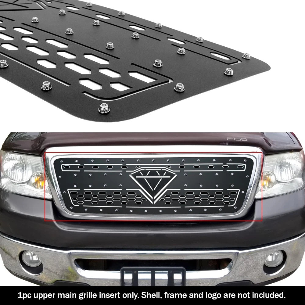 Upper Stainless Black Double Layer Grille Insert for Ford F-150 (2004-2008)