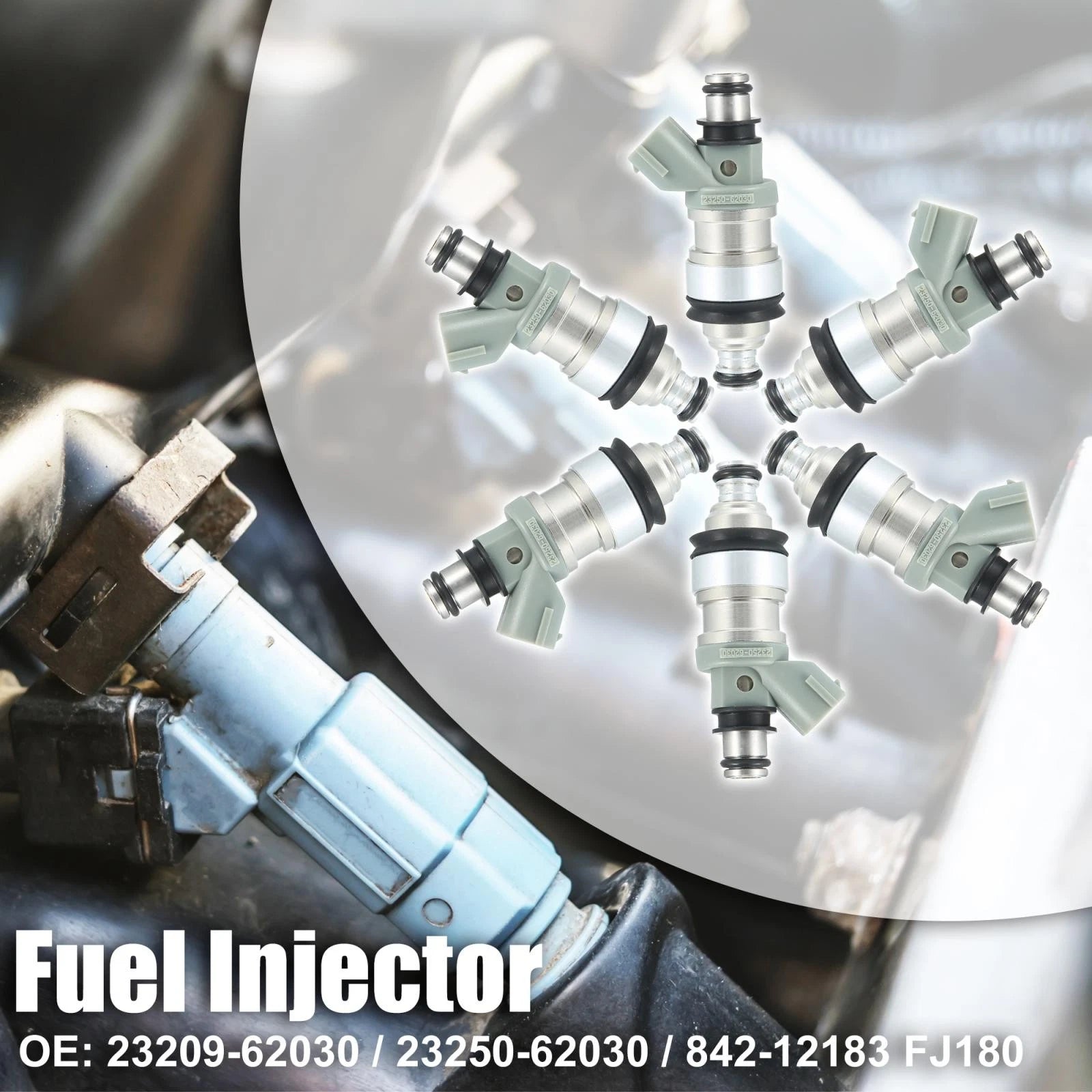 6X Fuel Injector Nozzle 23250-62030 for Toyota Tacoma, Lexus ES300, Camry 