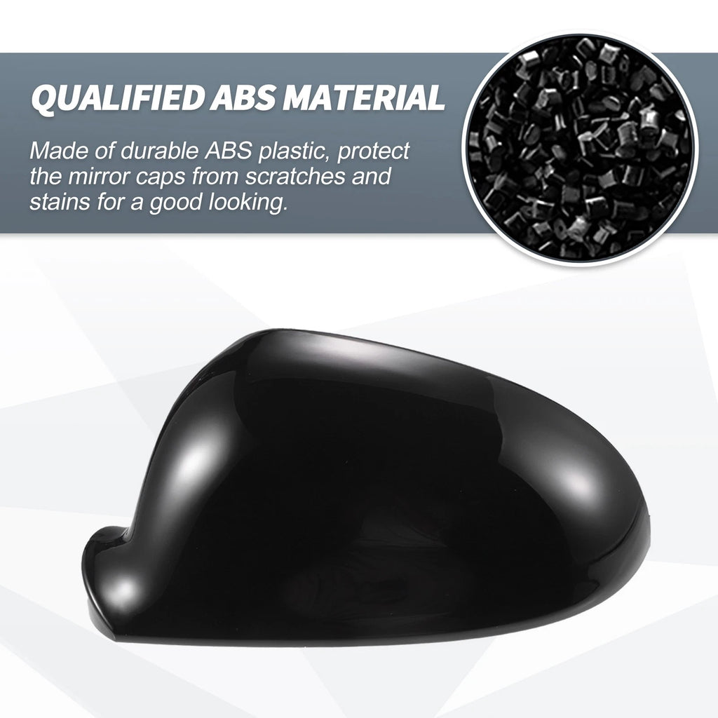 Pair Rearview Mirror Cover Cap Gloss Black for Volkswagen Golf 5 GTI (2006–2009)