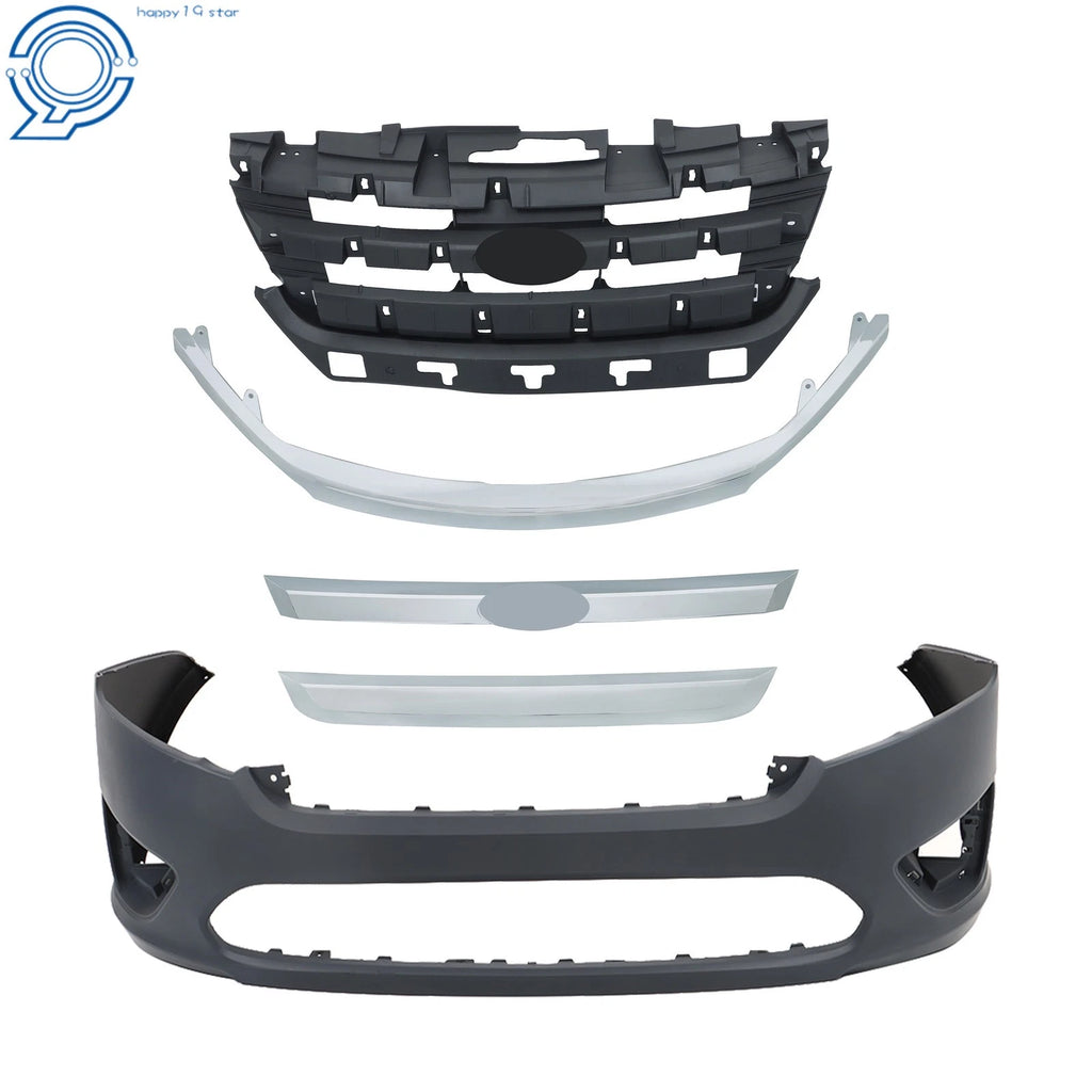 Front Bumper Cover & Chrome Grille for Ford Fusion (2010–2012)