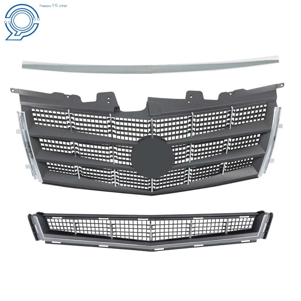 Front Upper & Lower Grill with Chrome Trim for Cadillac CTS (2008-2011)