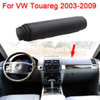 Black Leather Dashboard Cover Protector Pad Mat for VW Touareg (2003–2009)