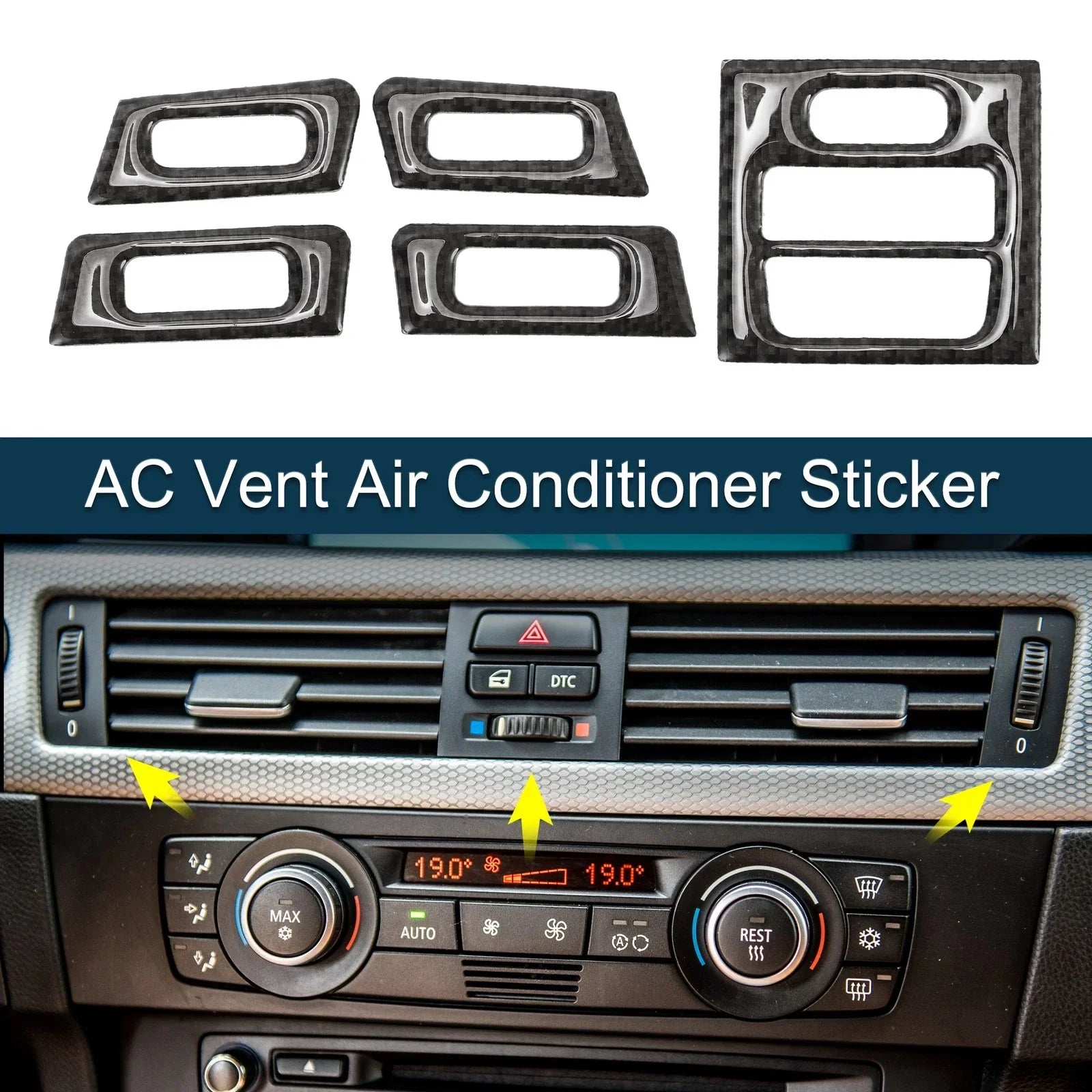 AC Vent Sticker 5pcs for BMW 3 Series E90 E92 E93 (2005 - 2012)