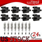 8X Ignition Coils + Spark Plugs for Chevy GMC Sierra 1500 Hummer H2 (2003–2009)