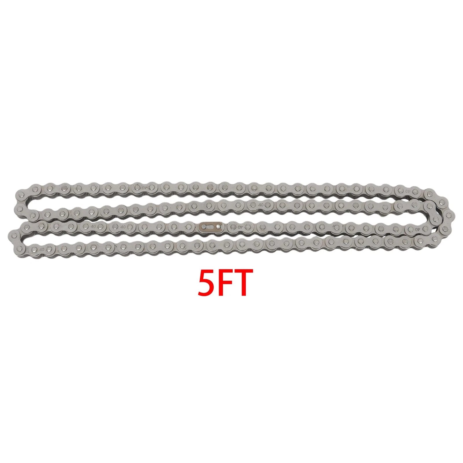 Set of 40 Roller Chain with 2 Connecting Links for Various Applications (5 ft)