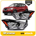 2X Headlight Assembly for Nissan Kicks (2017–2020) Black Housing