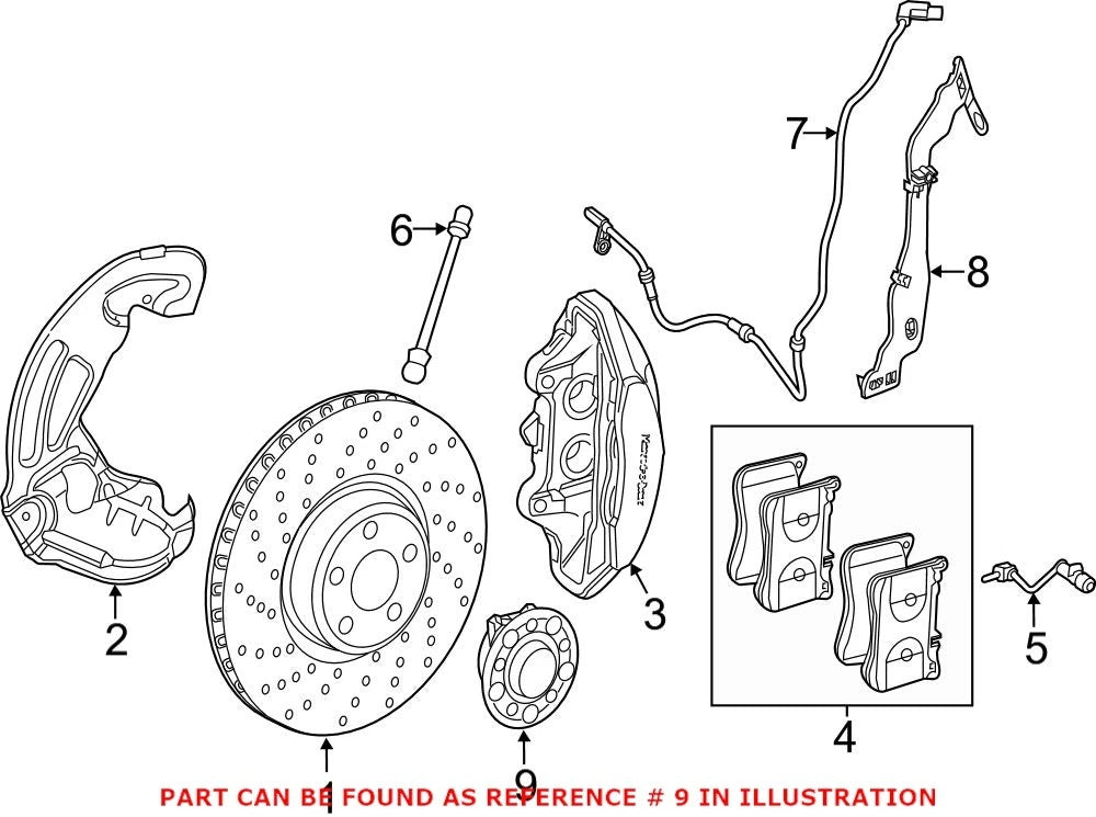 Front Wheel Bearing and Hub Assembly for Mercedes-Benz SL400 (2015)