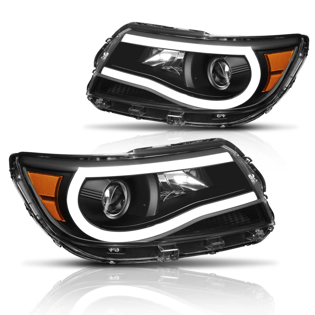 3D LED DRL Projector Headlight for Chevy Colorado (2015–2023) Black/Amber