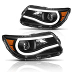 3D LED DRL Projector Headlight for Chevy Colorado (2015–2023) Black/Amber