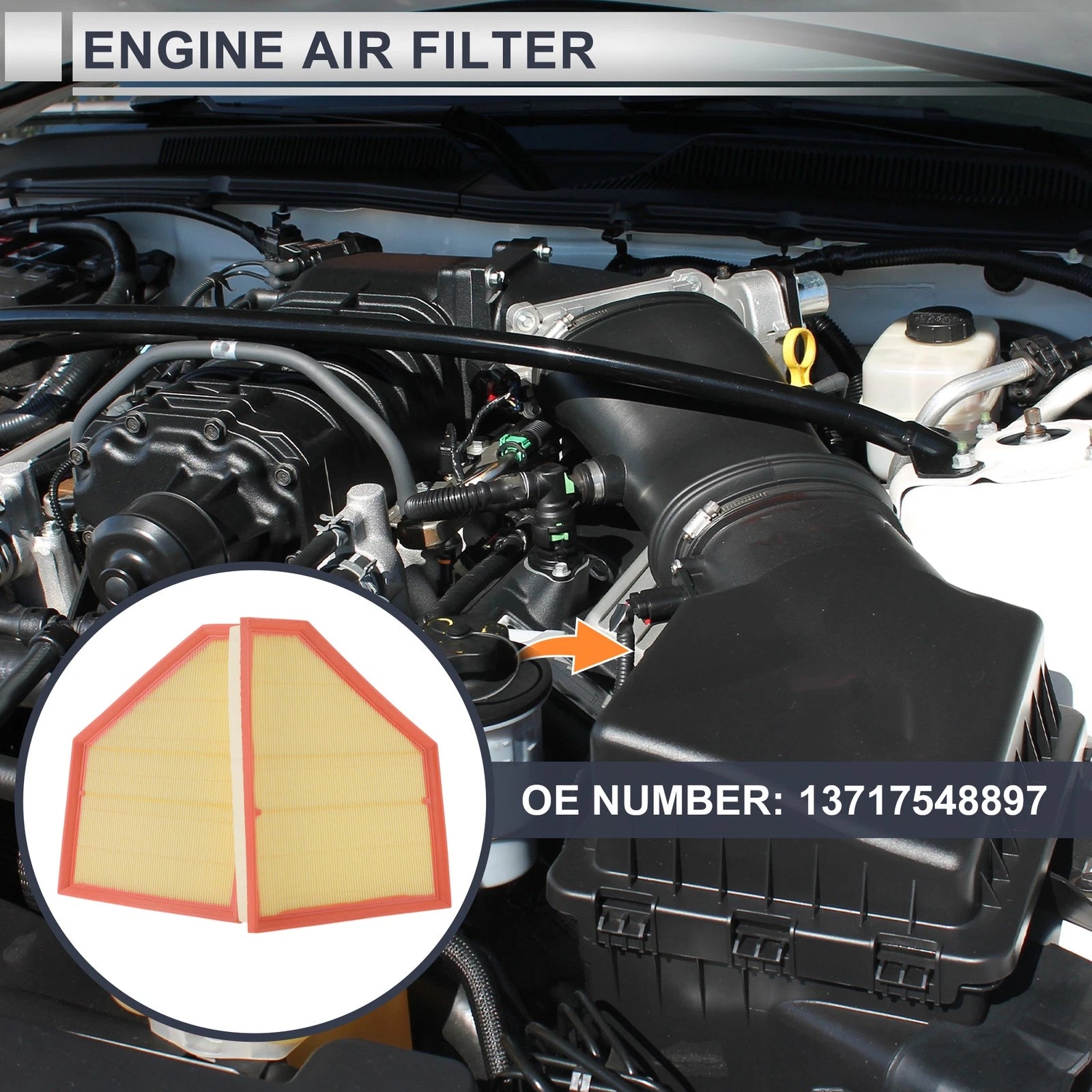Car Engine Air Filter No. 13717548897 for BMW X5 4.8i (2007–2008)