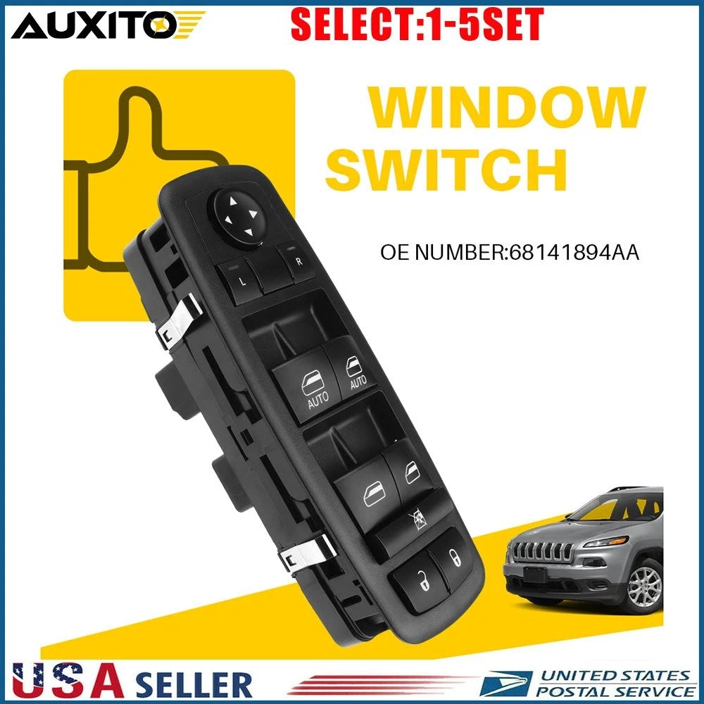 Window Switch for Jeep Cherokee (2014–2017) Front Driver Side