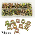 75pcs Motorcycle Spring Clamps Storage Box Fuel Hose Clip Assortment Tools