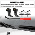 9 Pcs Windshield Washer Nozzle Kit 76815SDAA11 for Honda Accord (2003–2007)