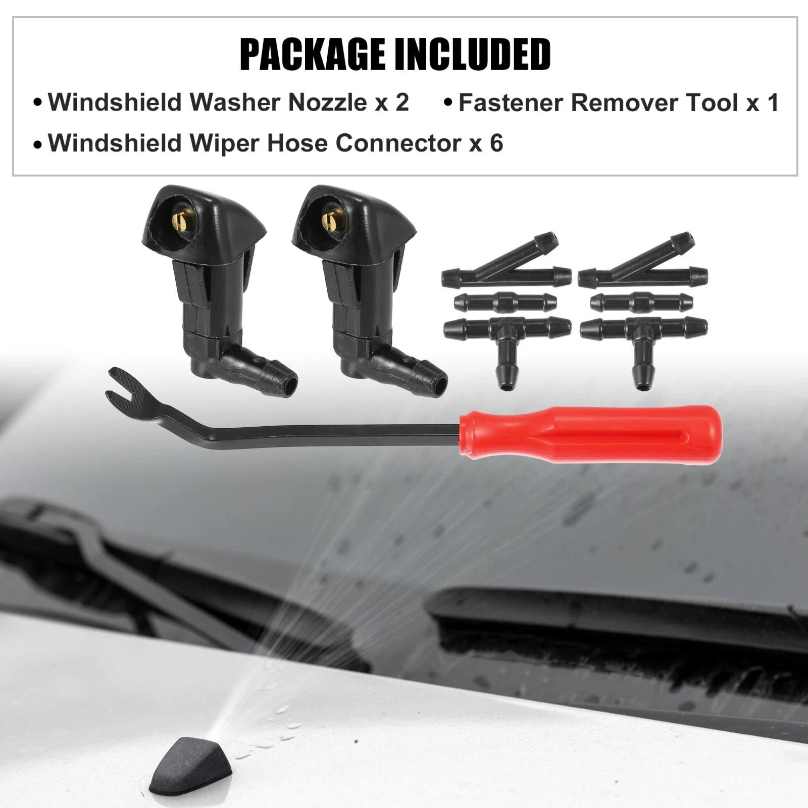 9 Pcs Windshield Washer Nozzle Kit 76815SDAA11 for Honda Accord (2003–2007)