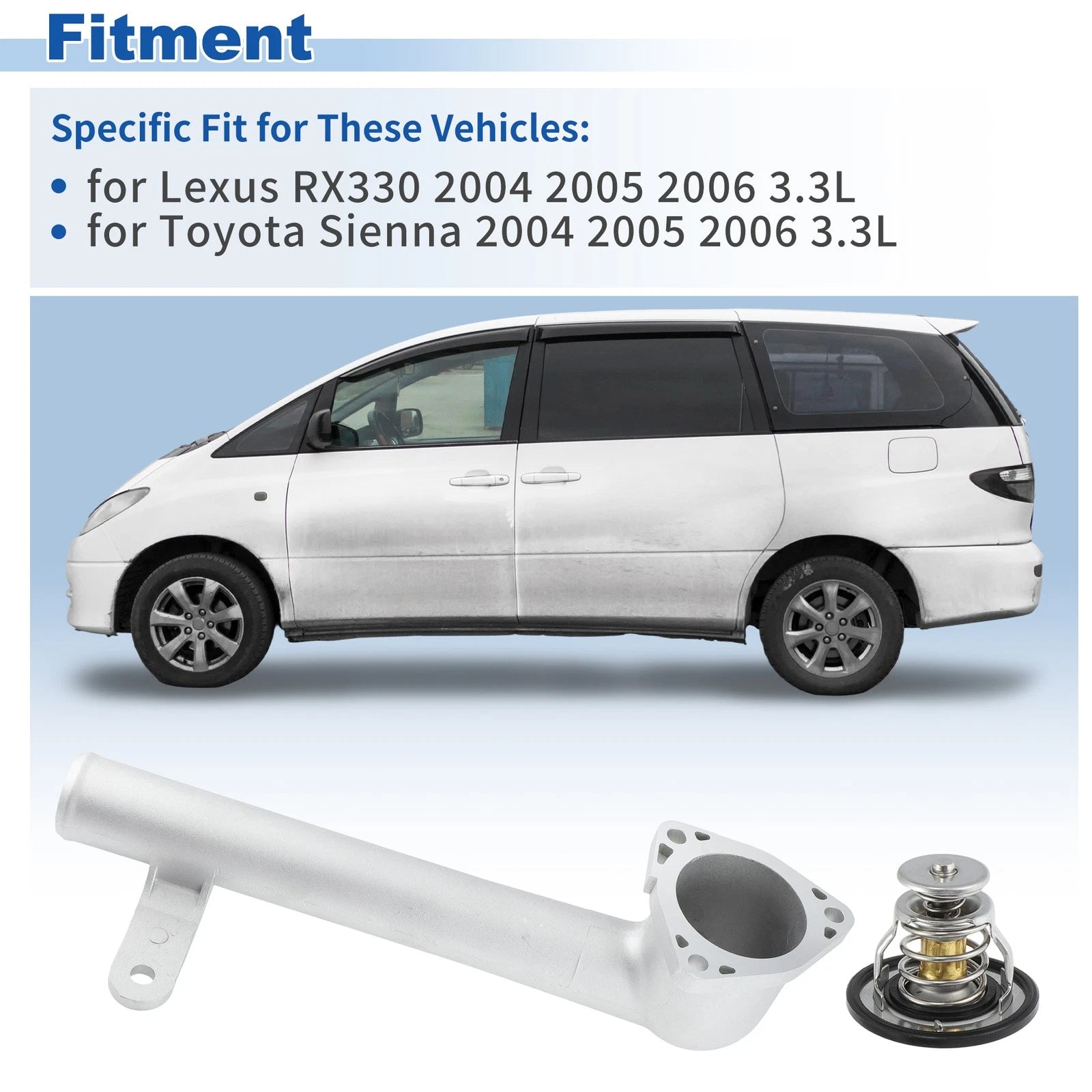 Engine Coolant Thermostat Housing Assembly for Toyota Sienna RX330 (2004–2006)