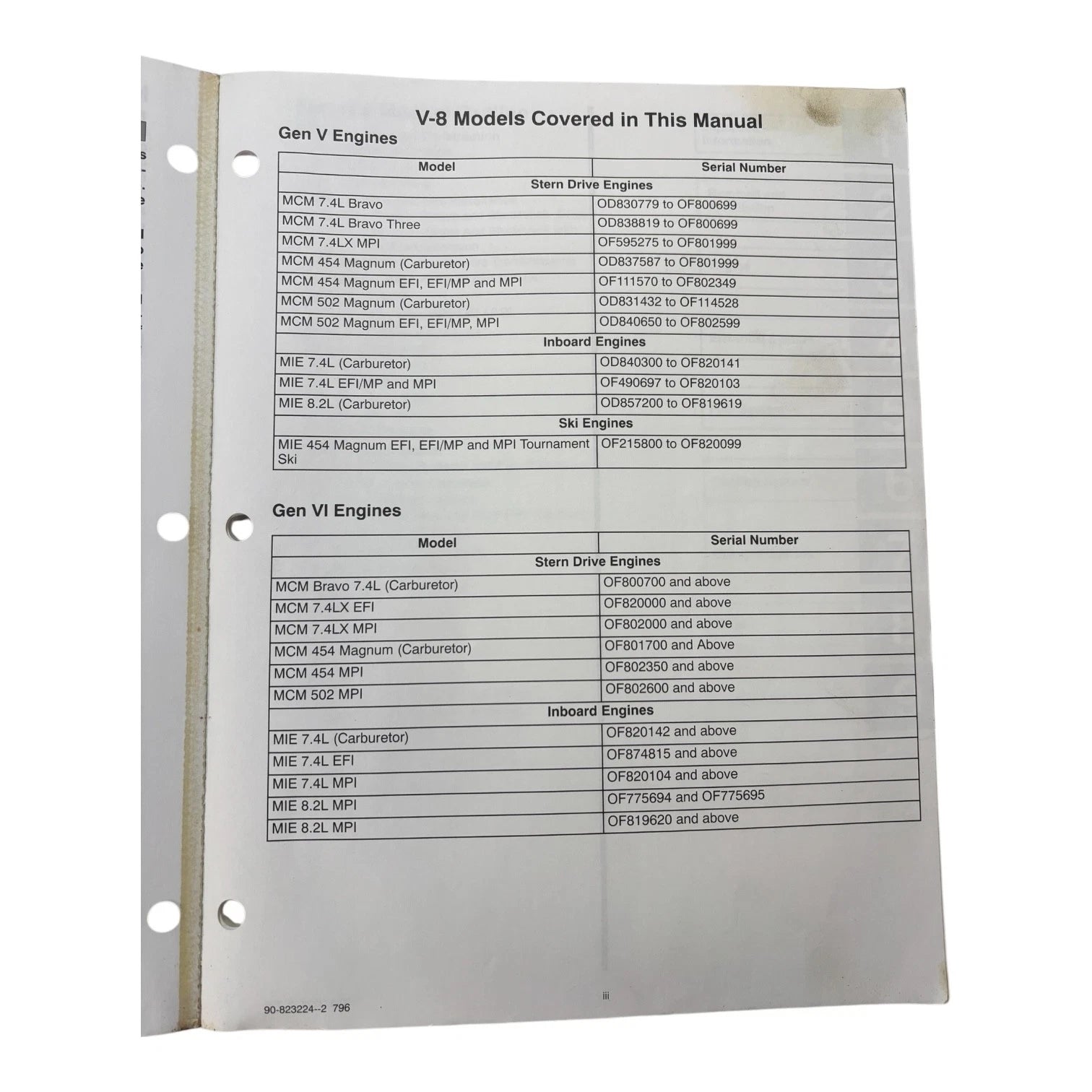 Service Manual for MerCruiser GM V-8 Marine Engines 90-823224 (2 of 2)