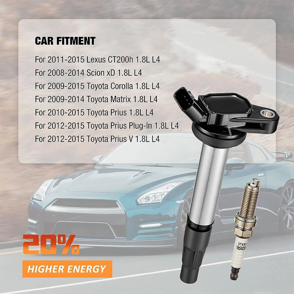 Set of 4 Ignition Coils for Toyota Prius (2010-2015)