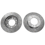 2 x Drilled + Slotted Disc Rotors + Pads for Landcruiser (1980–1990)