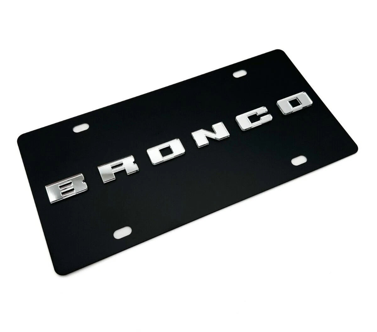 License Plate Frame Premium Black Metal for Ford Bronco (2021–2024)