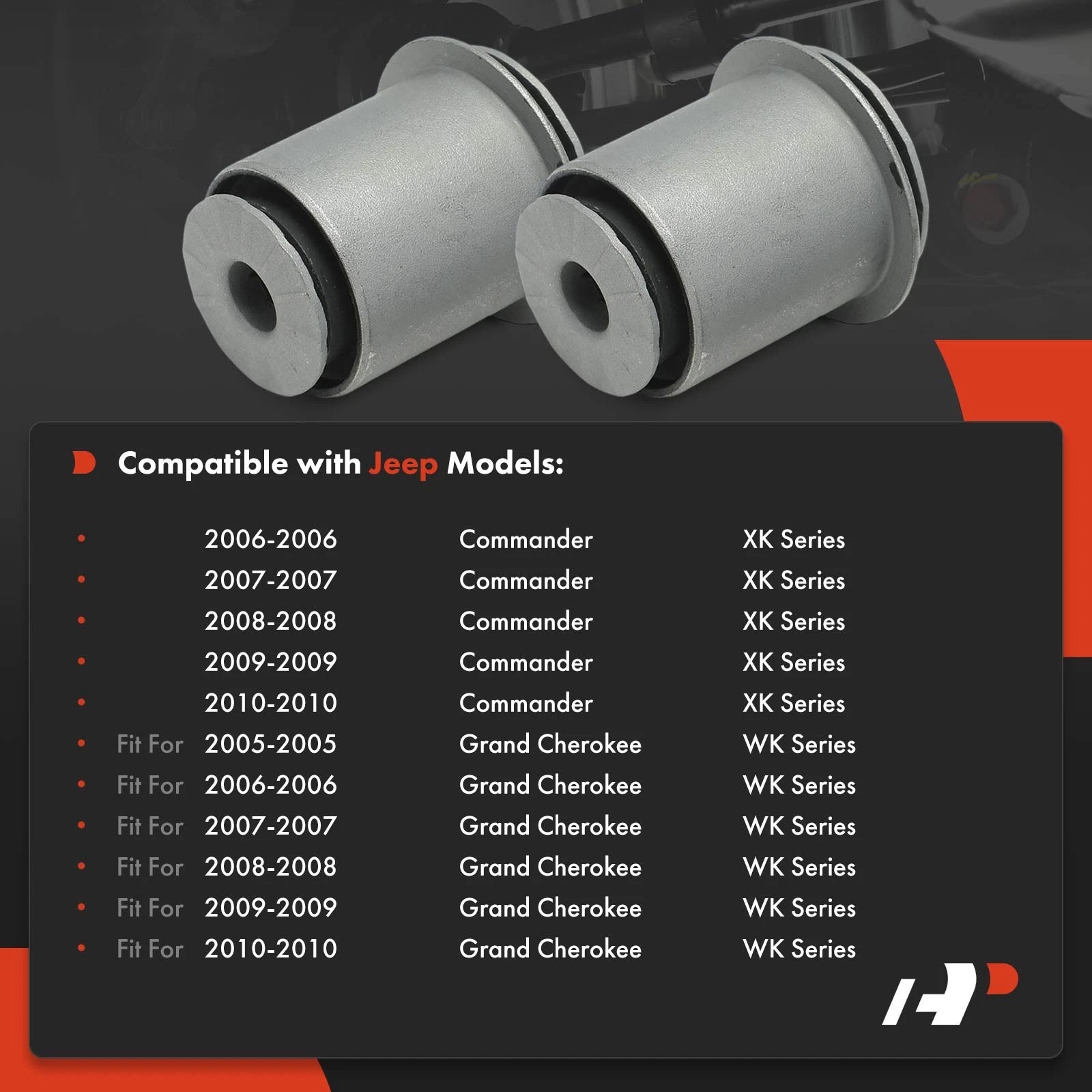 2X Front Lower Control Arm Bushing for Jeep Grand Cherokee (2005-2010)