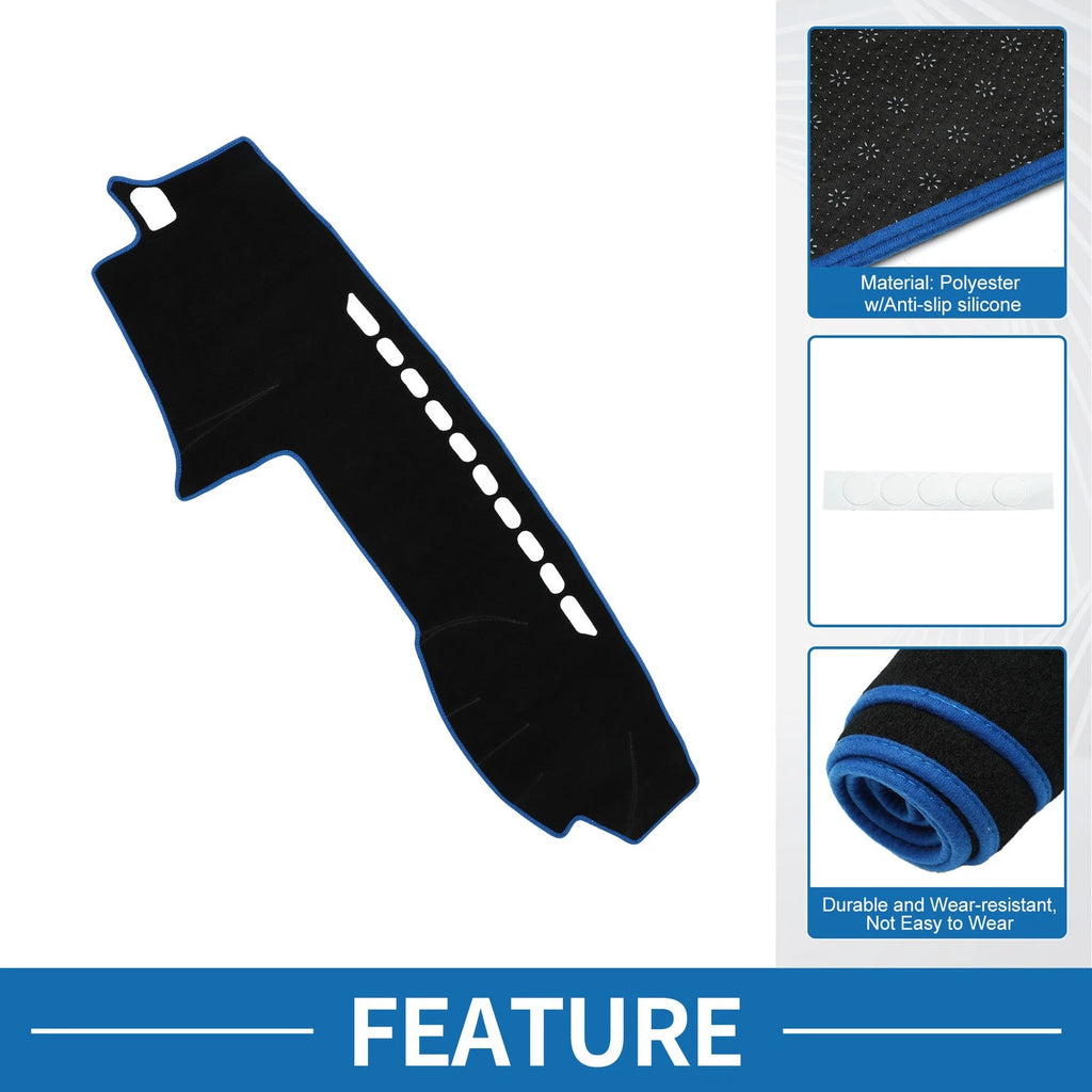 Dashboard Cover Mat for Toyota Land Cruiser Prado J120 (2003–2009) Black Blue