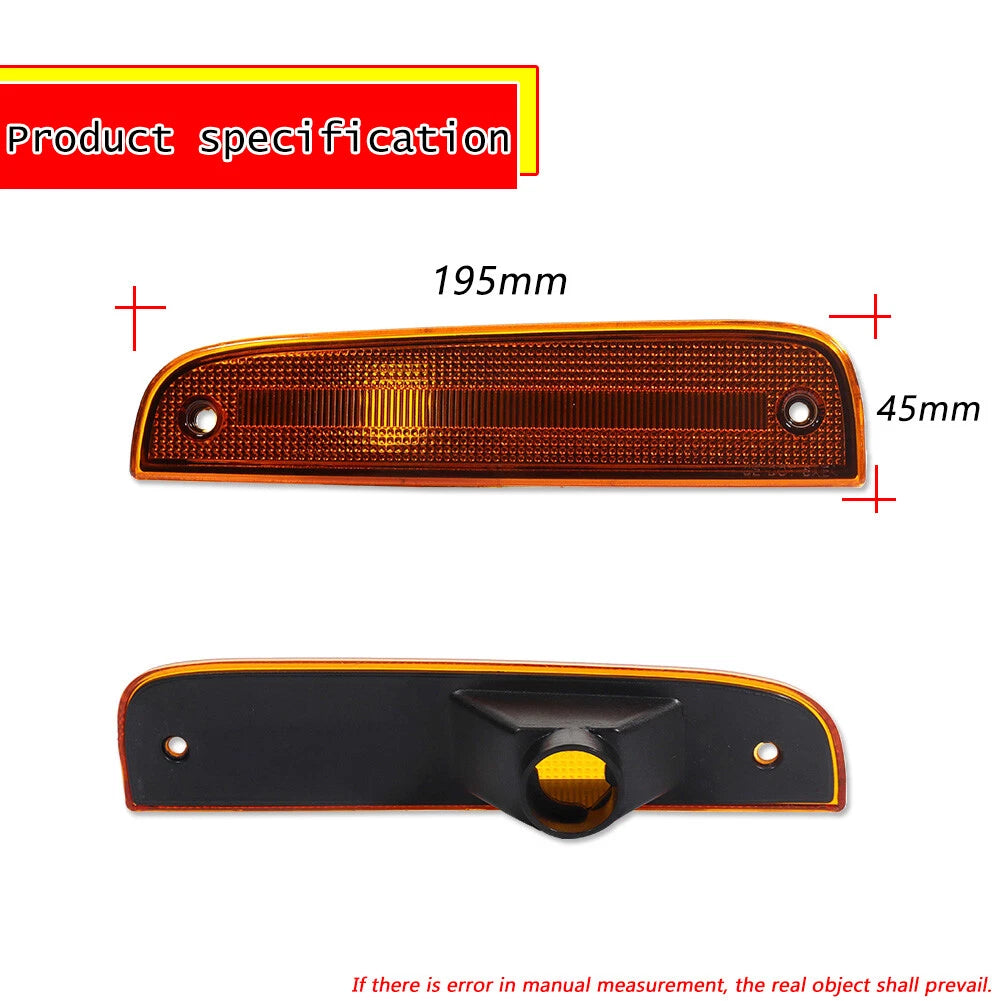 2X Amber Lens Side Marker Lights for Jeep Cherokee (1997–2001)