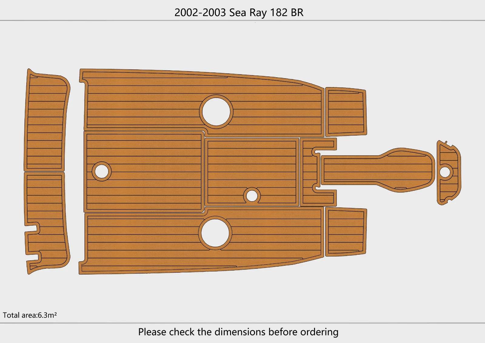EVA Pads for Sea Ray 182 BR (2002) - Swim Platform Cockpit Flooring Mat