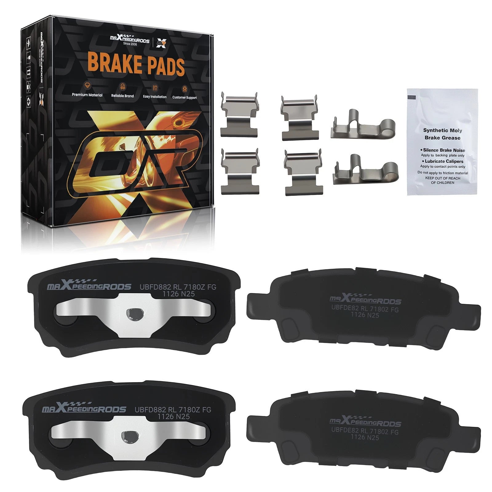 Rear Ceramic Brake Pads Set for Dodge Avenger (2008–2014) Caliber (2007–2012)