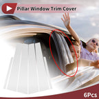 6 Pcs Door Pillar Window Trim for KIA Rio (2006–2011) Silver Tone
