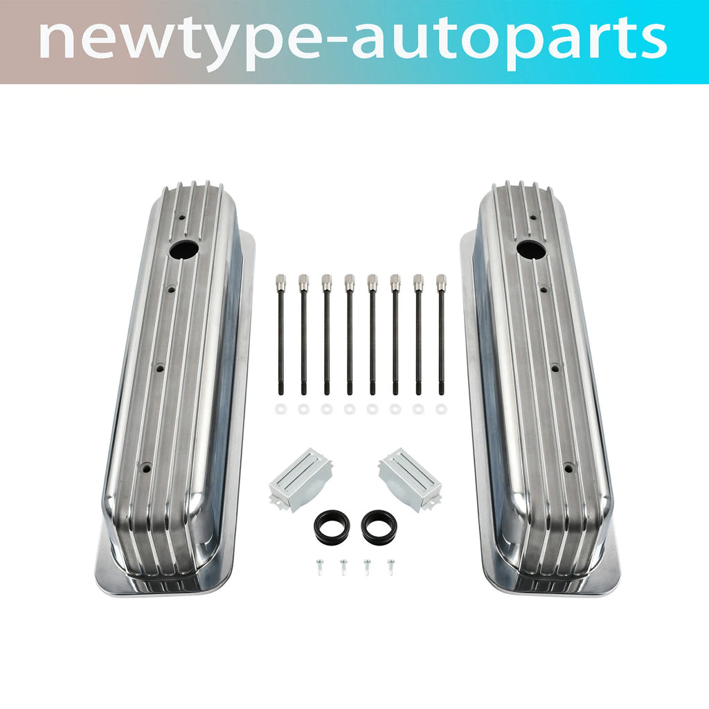 Aluminum Tall Finned Black Valve Covers for SBC 5.0L 5.7L (1987–1997)