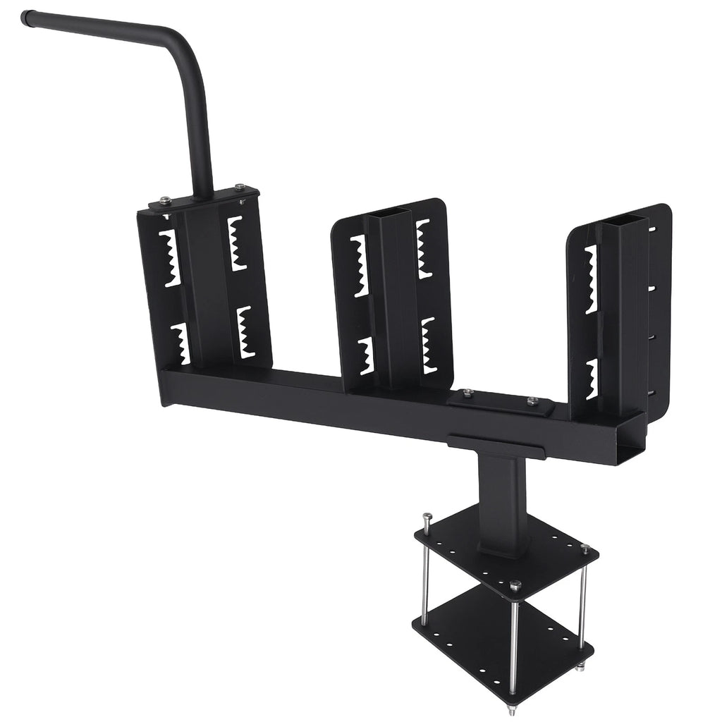 Universal 3-Step Trailer Tongue Boarding Step Mount Steel Black