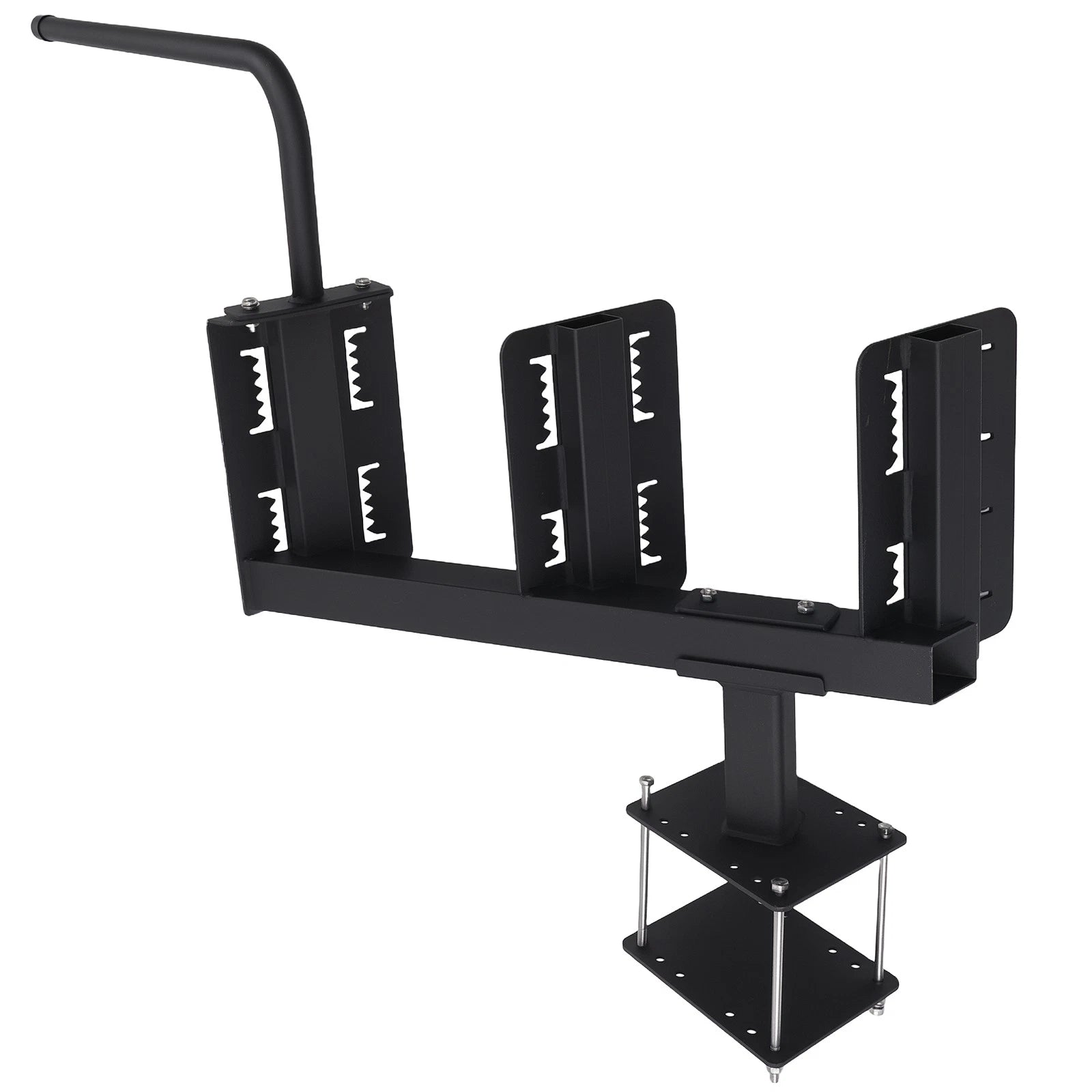 Universal 3-Step Trailer Tongue Boarding Step Mount Steel Black