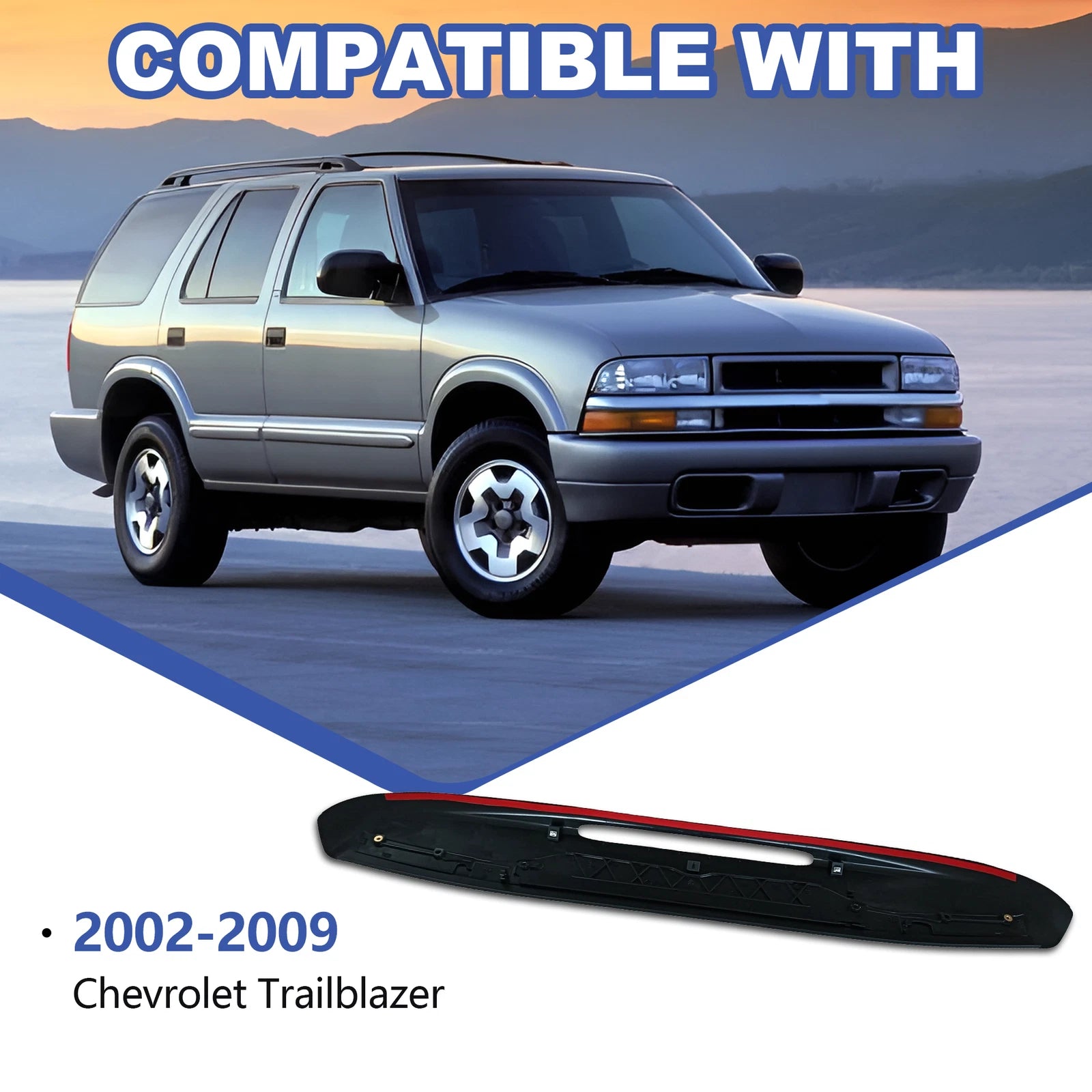 Upper Tailgate Molding for Chevy Trailblazer (2002-2009) - Black