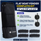 2-Pack Flat Boat Fender Kit for Boats (24" x 6-7/8" x 2-1/2")