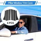 6Pcs Door Pillar Window Trim for Mitsubishi Outlander (2014–2023) Carbon Fiber