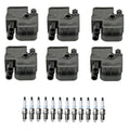 Set of 6 Ignition Coils & 12 Platinum Spark Plugs for Chrysler Crossfire (2004–2008)