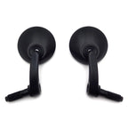 1 Pair Black Round Bar End Rearview Side Mirror for Cafe Racer