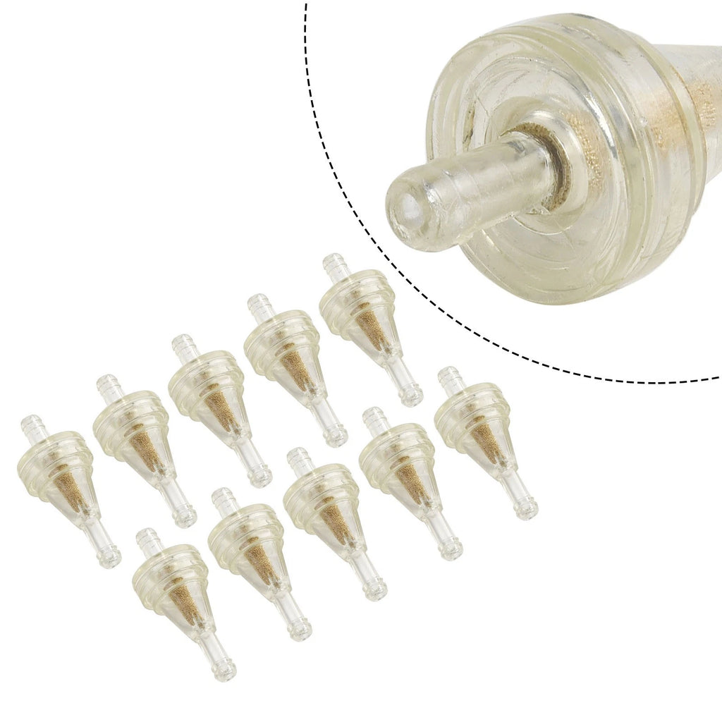 Clear Inline Fuel Filters for Motorcycle & ATV (Pack of 10)