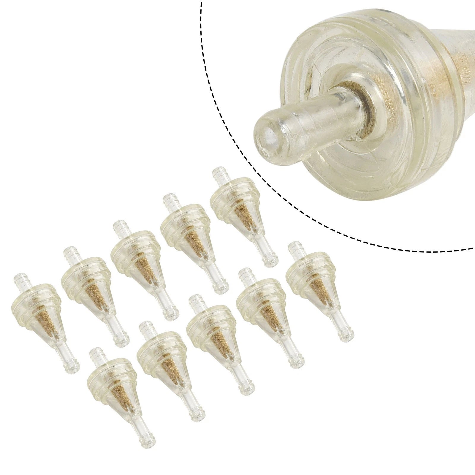 Clear Inline Fuel Filters for Motorcycle & ATV (Pack of 10)