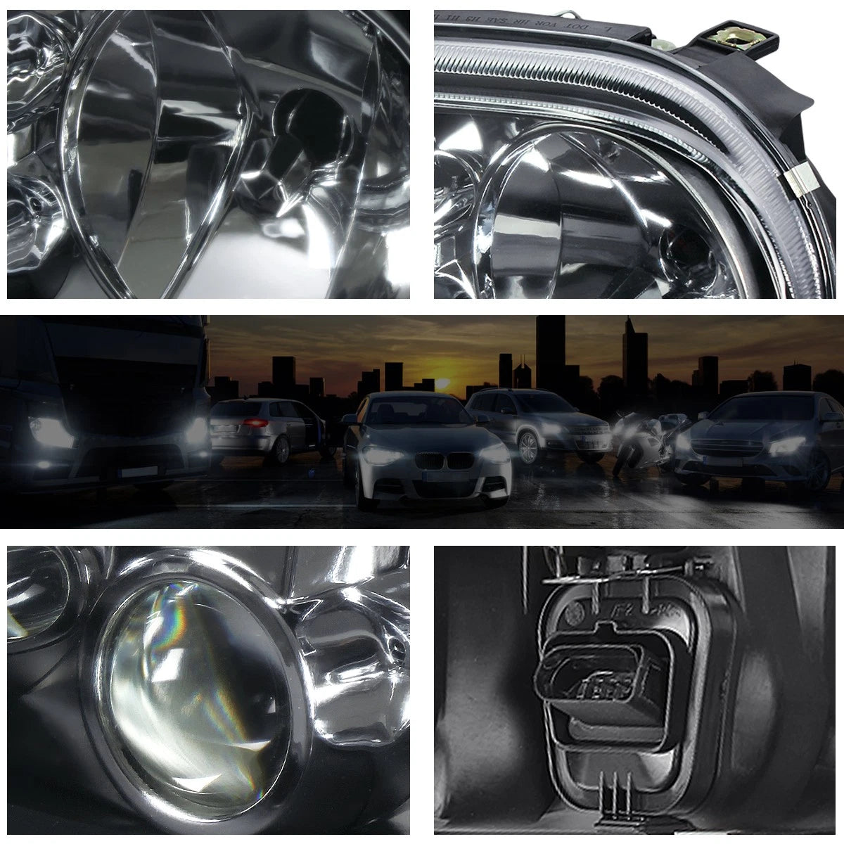 Headlight with Projector Fog Lamp for Volkswagen Golf/Cabrio (1999–2006)