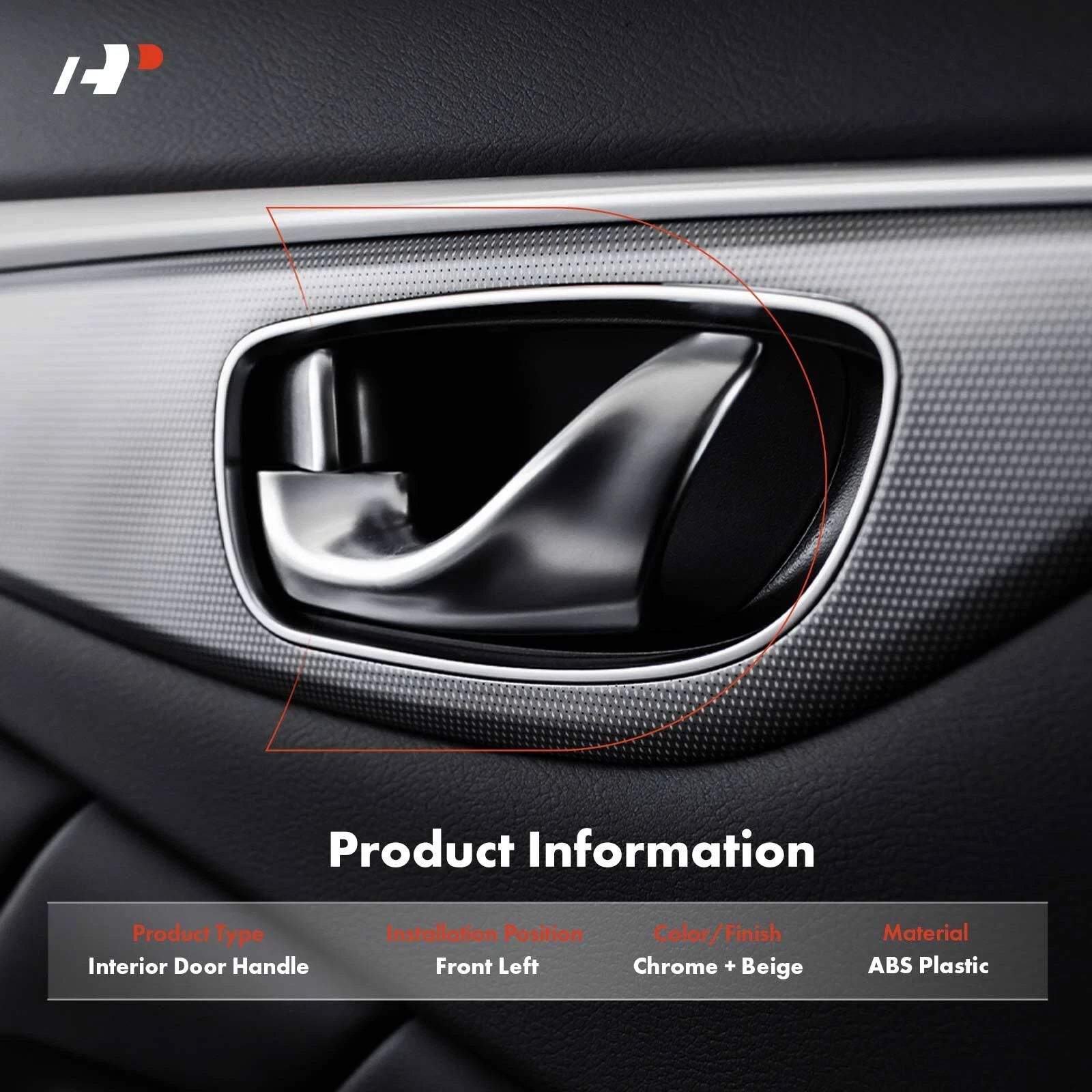Front Left Plastic Interior Door Handle for Ford Mustang (2010-2014)