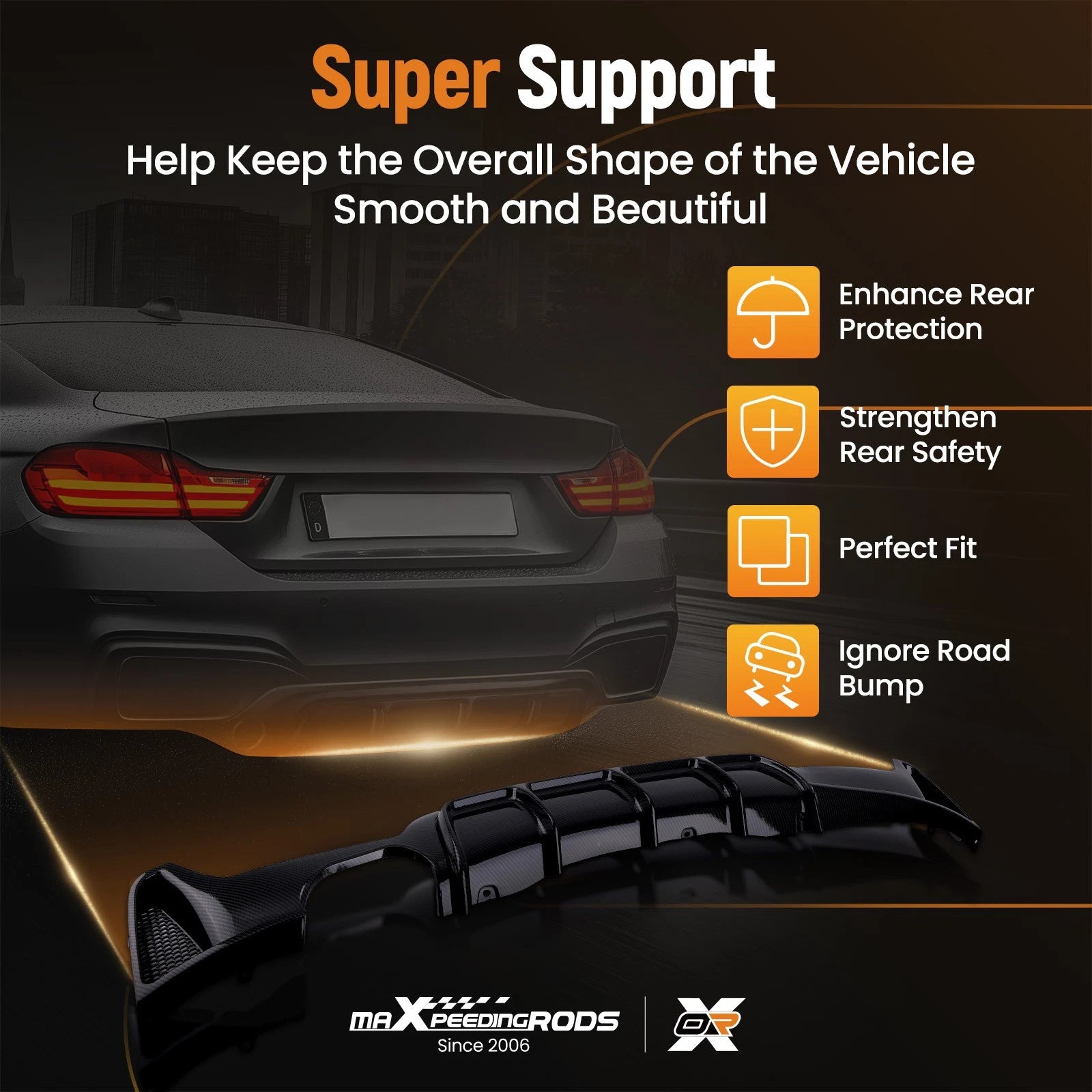 Rear Diffuser for BMW 4 Series F32 F33 F36 (2014–2020) M Performance