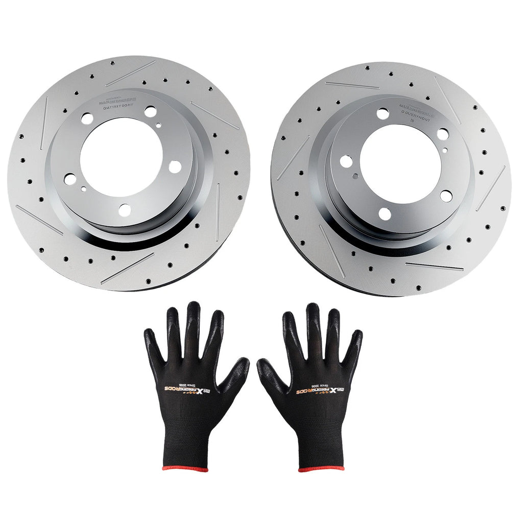 Front Drilled & Slotted Brake Disc for Toyota Tundra (2007–2021) S-31482
