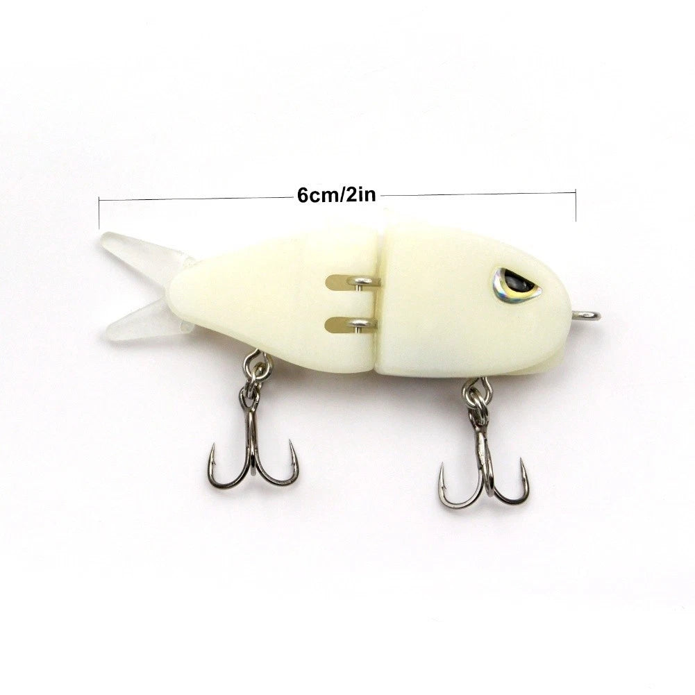 Pack of 2 Jointed Glide Bait Swimbait for Bass Fishing (6cm, 8g)