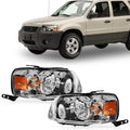 Set of 2 Halogen Headlights for Ford Escape (2005–2007)