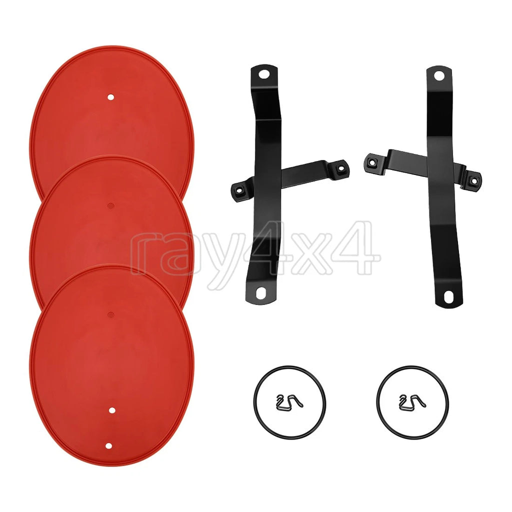 3 Red Number Plate & Bracket Kit for Honda Z50 Z50R (1979–1987) w/ Clips & Bands
