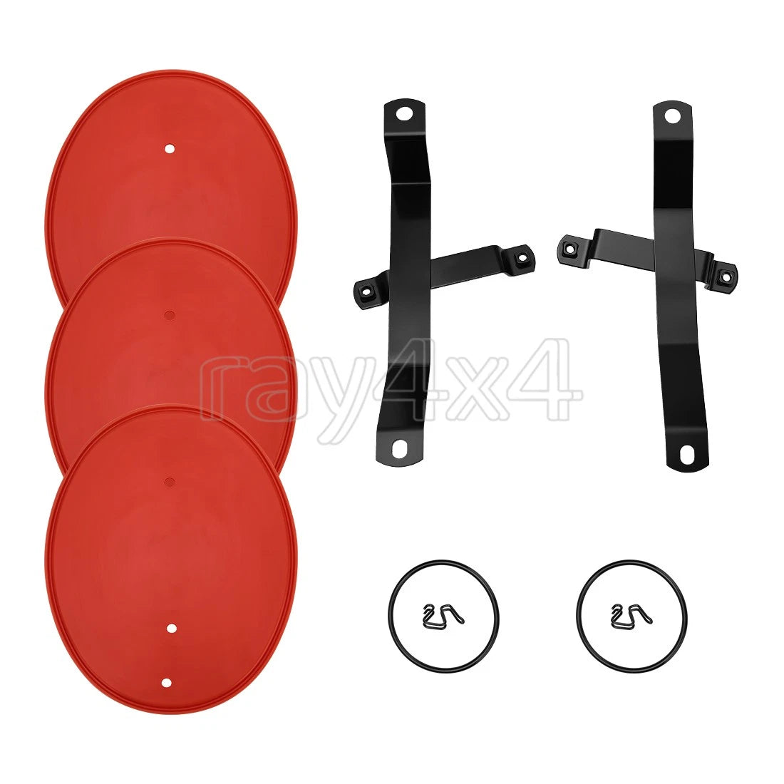3 Red Number Plate & Bracket Kit for Honda Z50 Z50R (1979–1987) w/ Clips & Bands