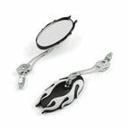 Universal Rearview Mirrors for Motorcycle (8mm, 10mm) - White T9