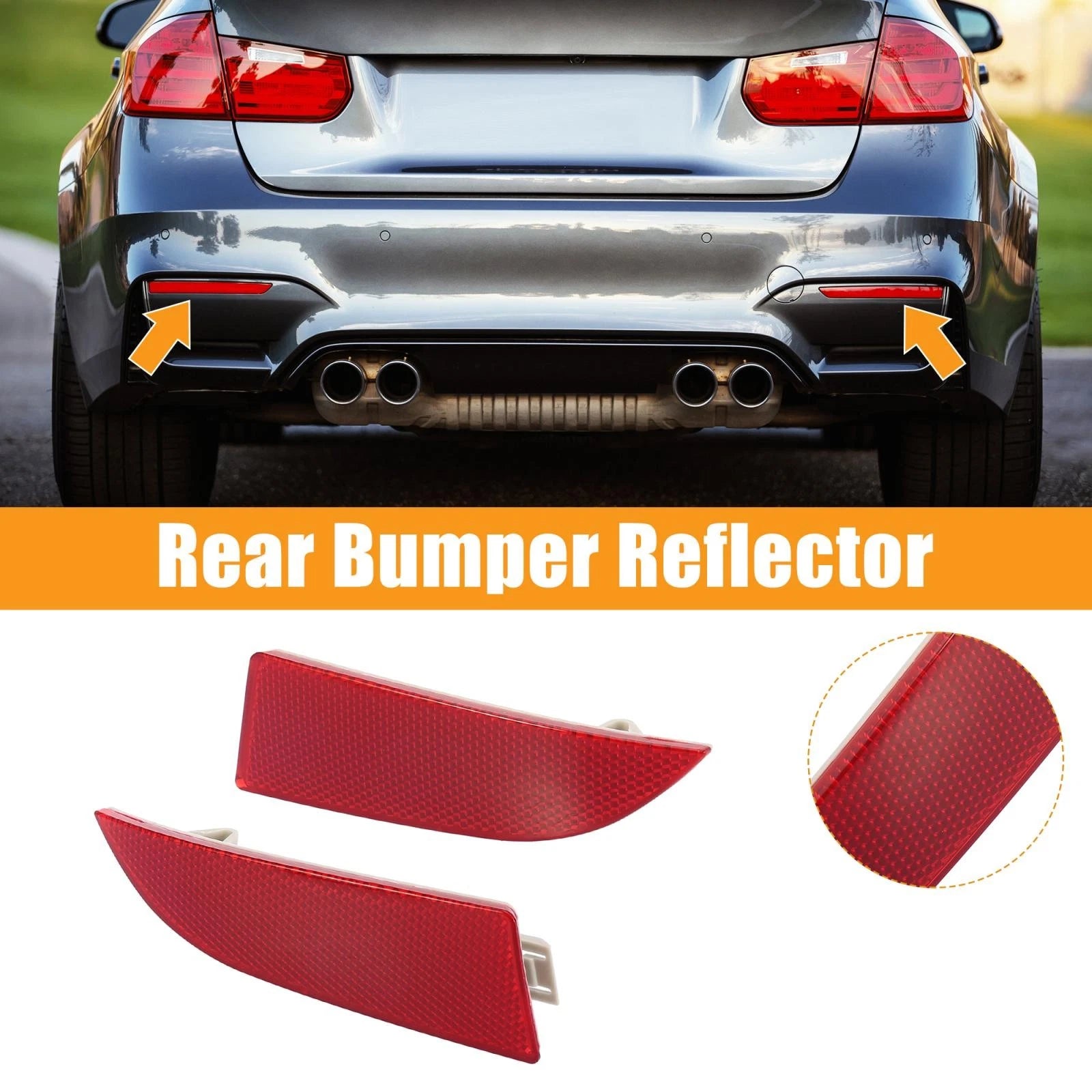 2X Rear Bumper Reflectors for BMW X3 (63147162217, 63147162218)