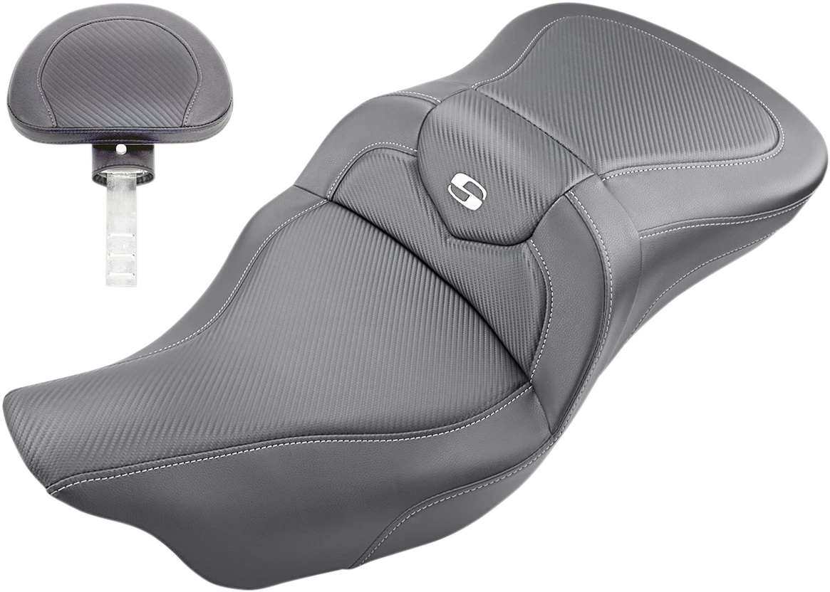 SADDLEMEN Roadsofa Seat for FL (2009–2024) - Carbon Fiber, Backrest, Black